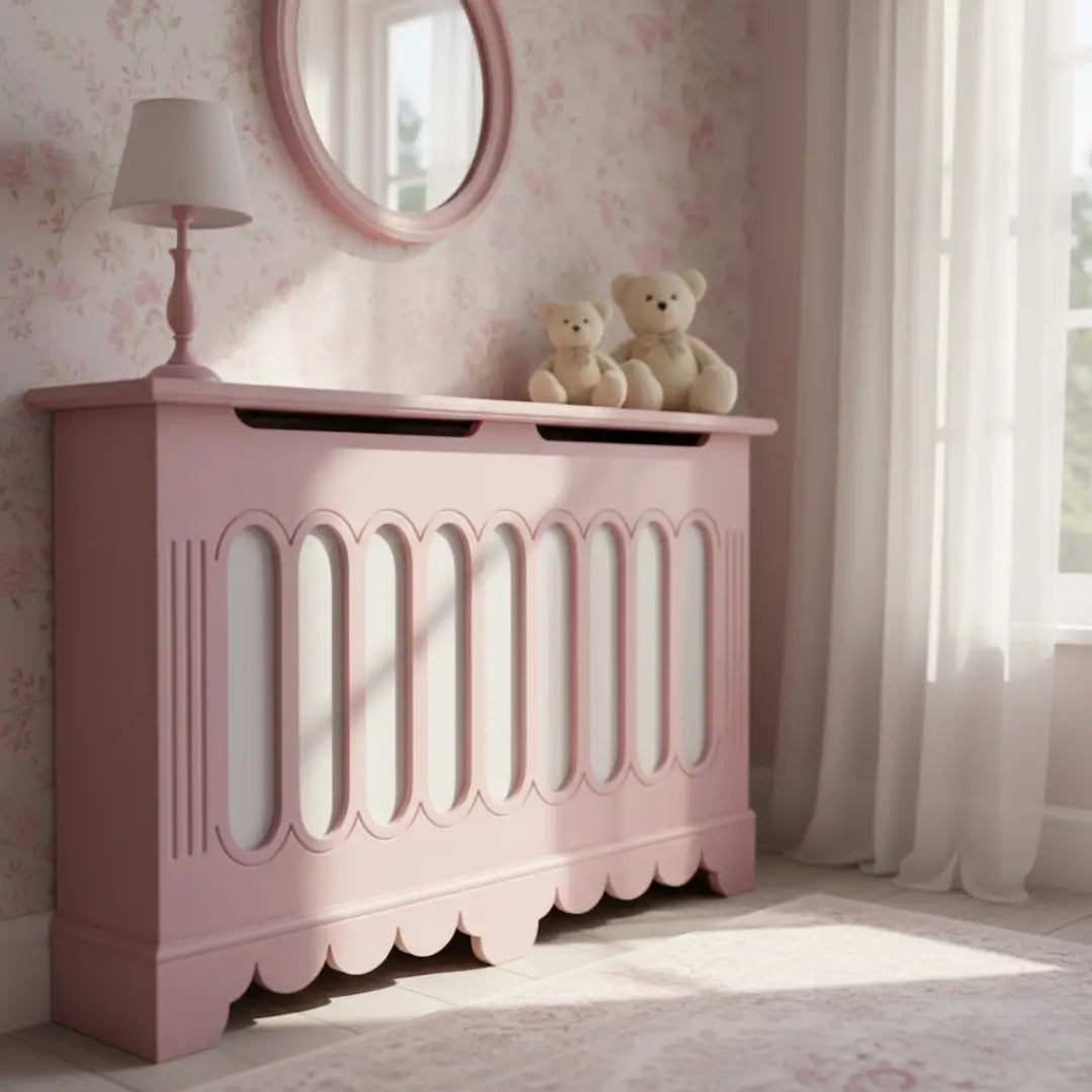 Pastel Scallop: Features a scalloped bottom edge and soft pink finish.