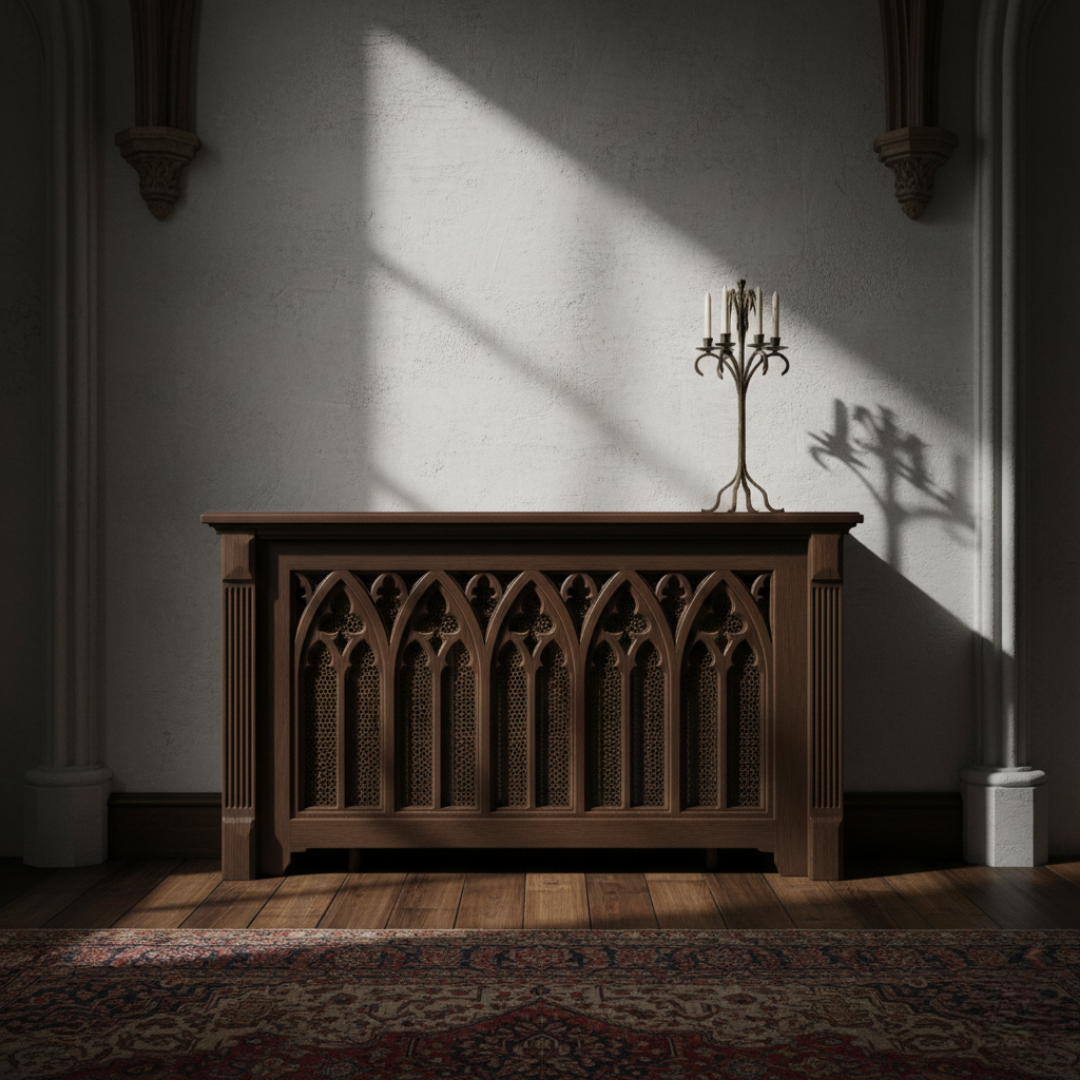 Royal Cathedral: Arched cutouts reminiscent of gothic window frames.