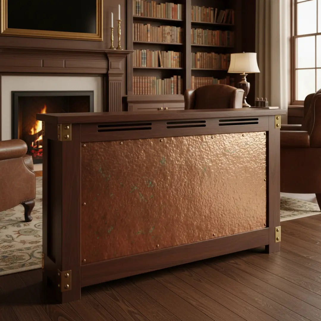 The Antique Copper: Hand-hammered metal front with a rich patina.