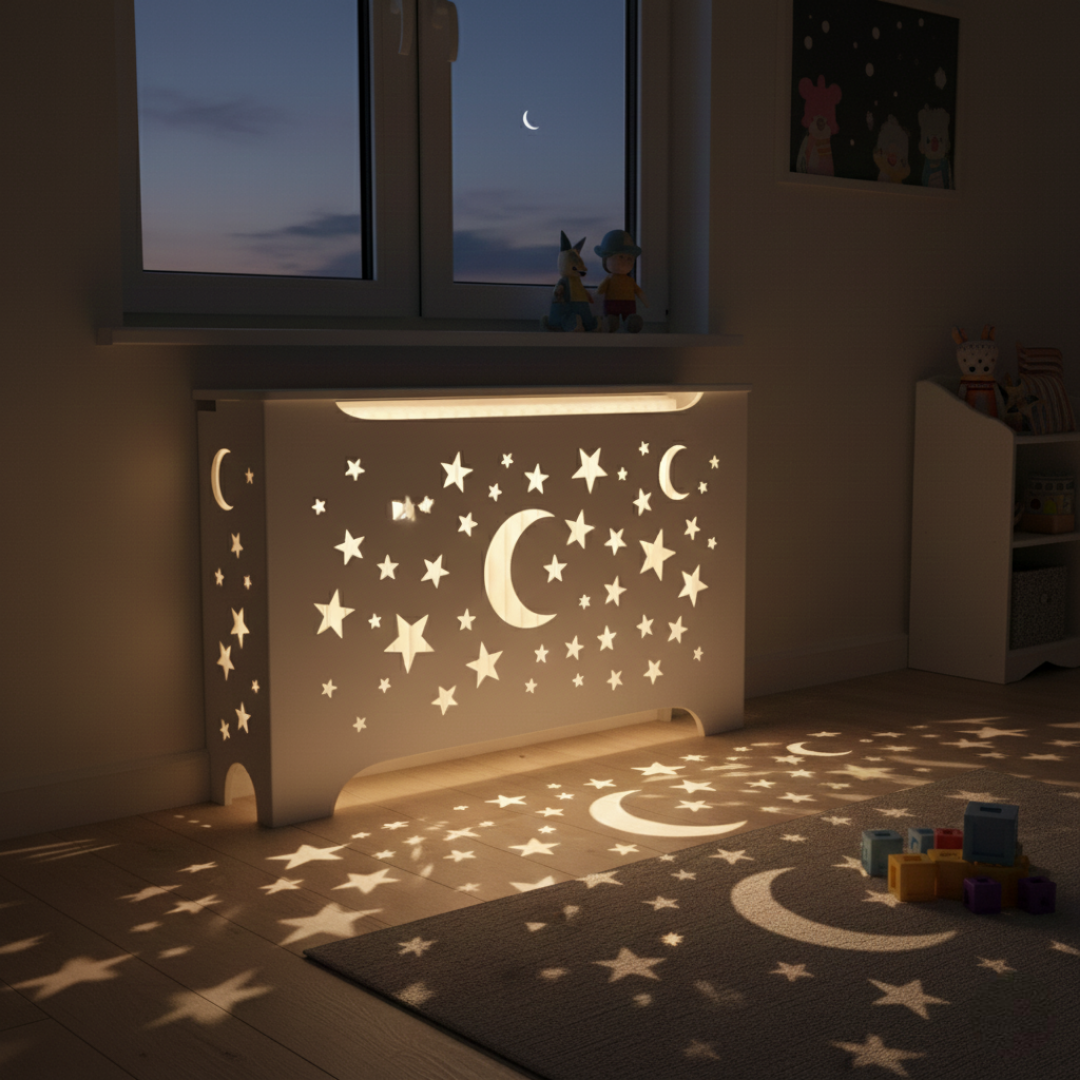 The Starry Night: Star and moon shaped cutouts for heat circulation.